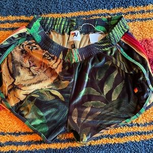 AV Tiger Print Velvet Shorts